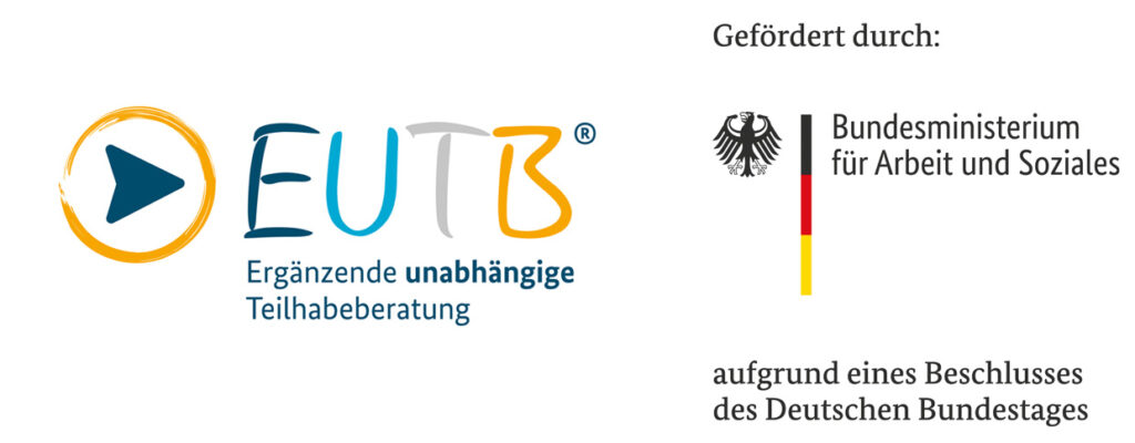 EUTB Logo mit Förderung des Bundesministeriums für Arbeit und Soziales