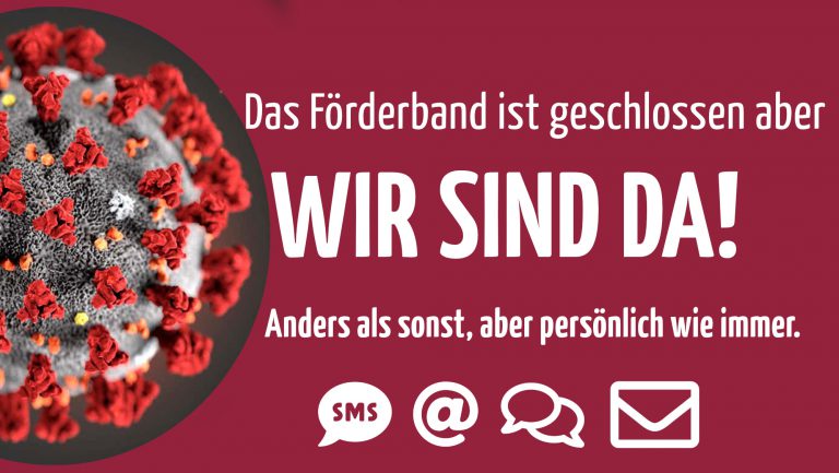 covid19 Das Förderband ist auch während der Ovid-19 Schließung erreichbar